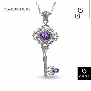 Zales Key Pendant Necklace w/ Amethyst
